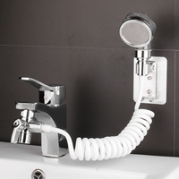 Bathroom Basin Faucet Extender External Shower Head Washbasin Tap Water Divider Bidet Sprayer for Hair Washing Toilet Cleaning