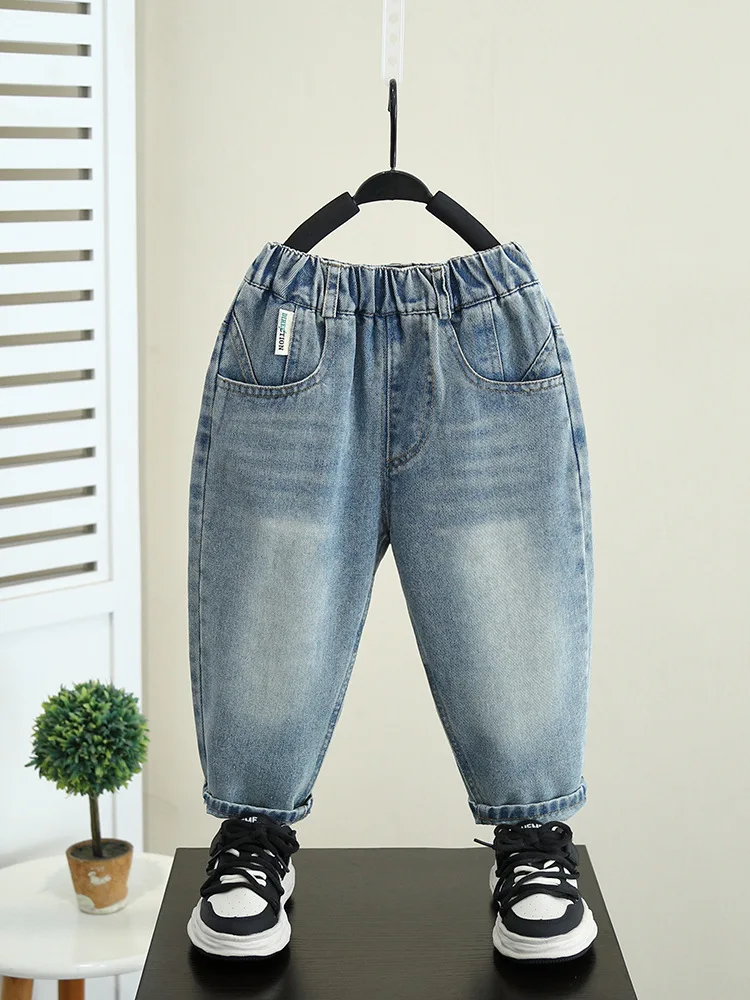 

Classic minimalist Jeans Fashion Children's Jeans Pants Boys Denim Pants Boys Casual Loose Pants Girls Baby Loose Trousers 2-10Y