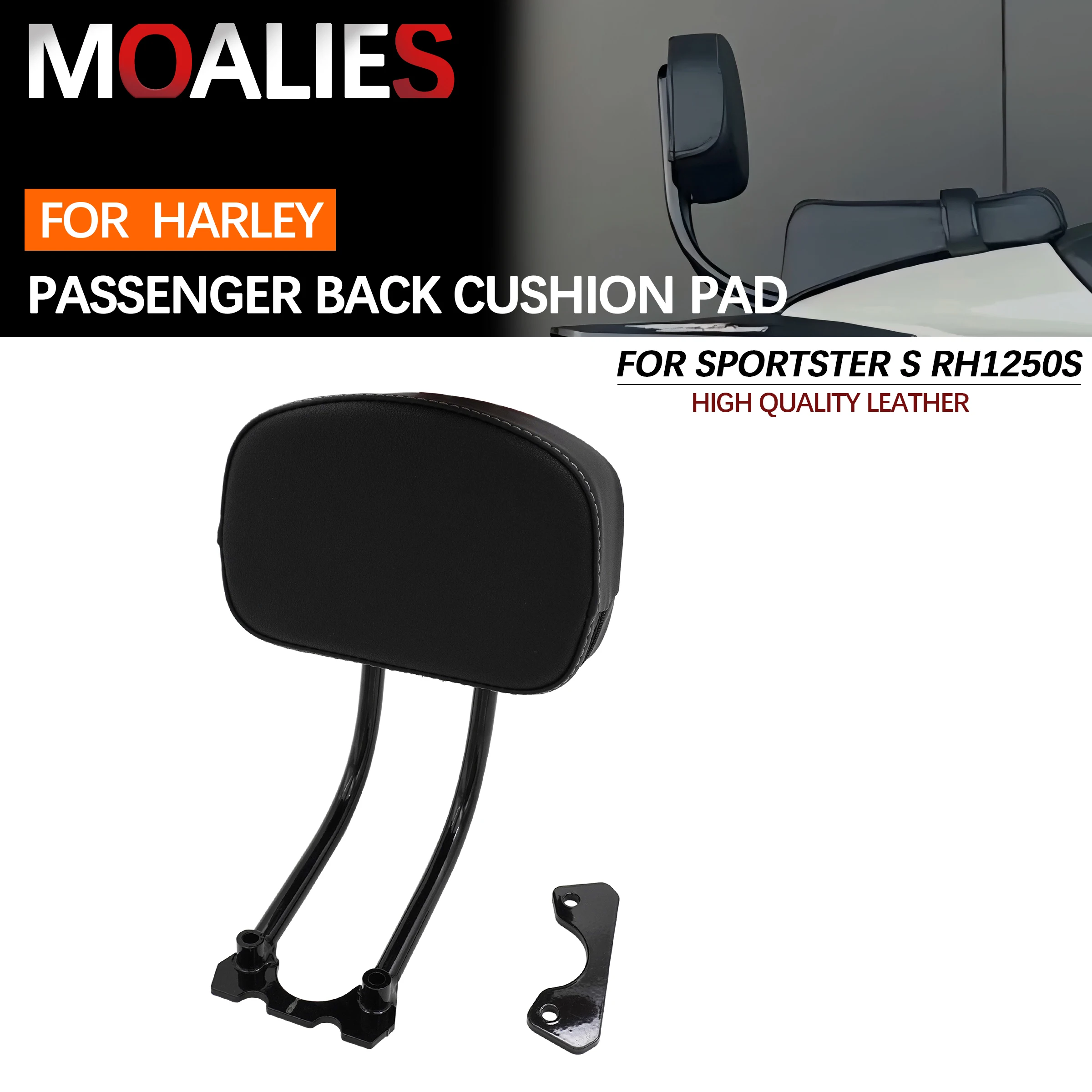 

For Harley Sportster S 1250 RH RH1250S 2021-2023 Motorcycle Rear Passenger Sissy Bar Backrest Pillion Kit W/Hardware PU Leather
