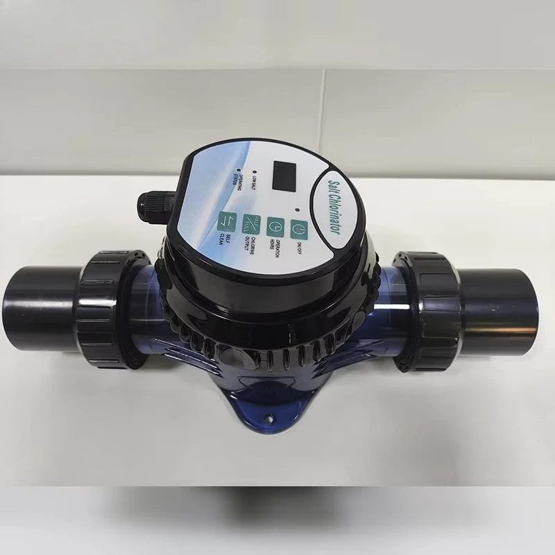 Potente Duradero Inteligente Digital Automatico Flujo Axial Alarma De Temperatura Clorador De Sal Para Piscina Residencial
