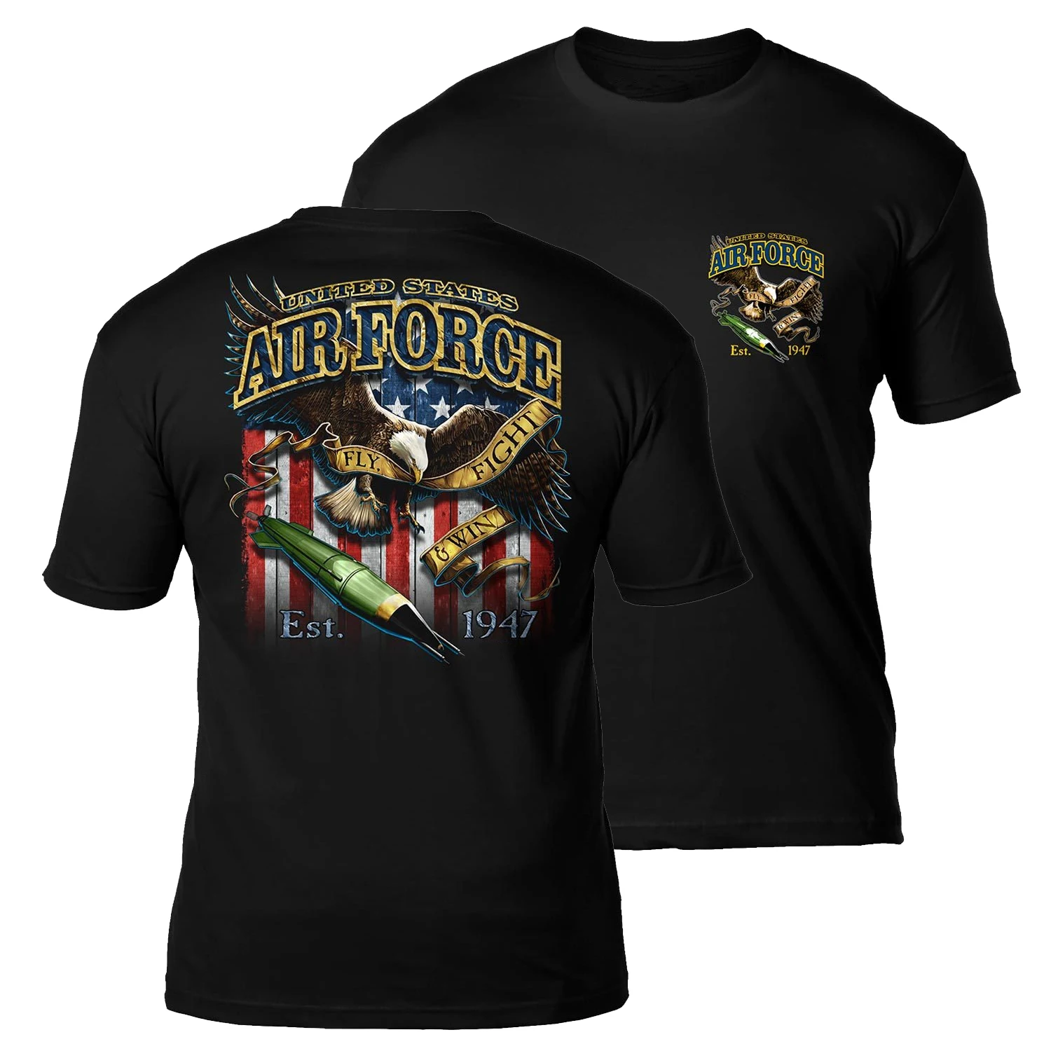 US Air Force 'Fighting Eagle' T-Shirt 100% Cotton O-Neck Short Sleeve Summer Casual Mens T-shirt Streetwear