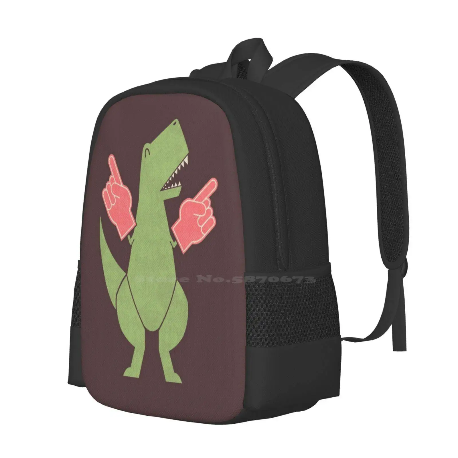 Yay! Big Hands! Hot Sale Schoolbag Backpack Fashion Bags T Rex Dinosaur Cute Funny Teo Zirinis