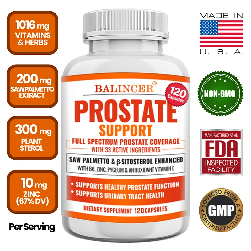 Saw Palmetto and Sterol Enhancers Contain Vitamin B6, Zinc, Antioxidant Support for Prostate Function and Urinary System Health