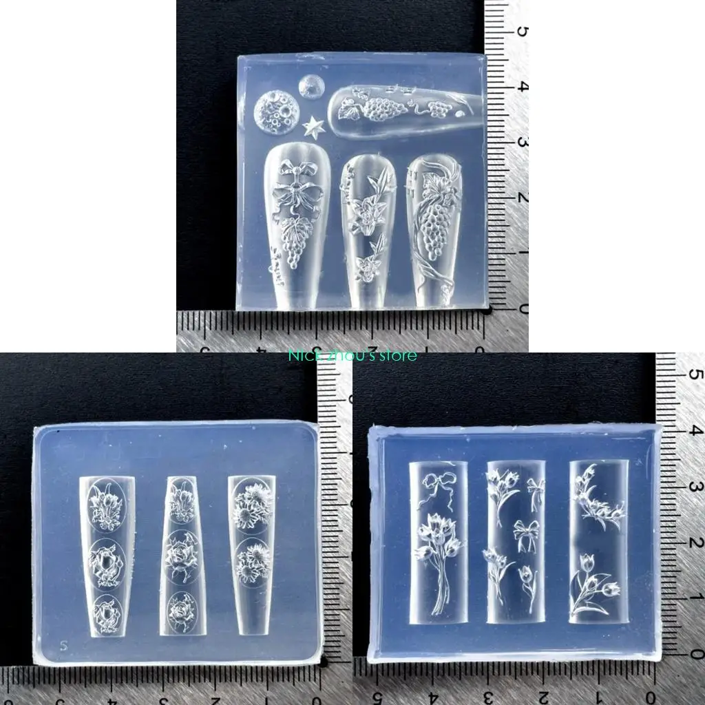 

E15E Гибкая многоразовая силиконовая форма для рукоделия со сложными цветочными узорами