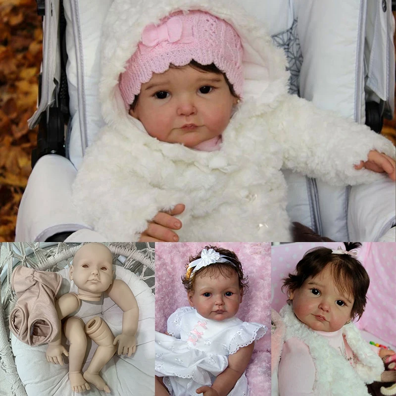 

22inch SANNE Reborn Doll Kit Soft Vinyl Fresh Color Unfinished Doll Parts with Body and Eyes DIY Reborn Baby Doll Toys