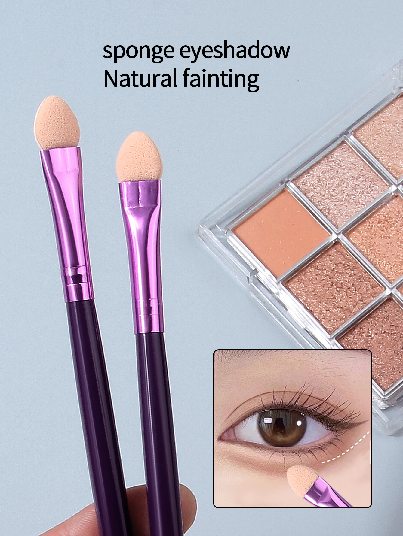 10/30 قطعة جديد الإسفنج عينيه فرشاة المخفي فرشاة الجافة والرطبة ذات الاستخدام المزدوج الإسفنج الجمال عصا المحمولة الجمال أداة فرشاة للمكياج #3