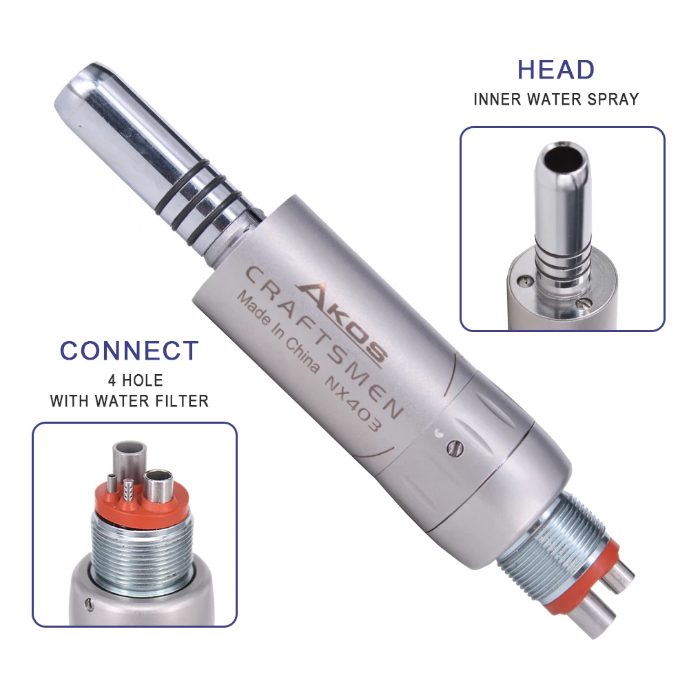 Semprotan air dalam 4 lubang, unit kursi motor elektrik mikromotor gigi sudut kontra dan handpiece lurus