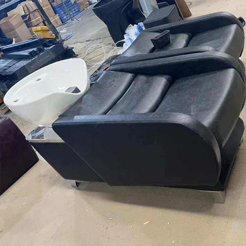 Hot Selling Item Beauty Hair Salon Shampoo Bed Custom Furniture Shampoo Bed Washing Shampoo Chair Semi-reclining