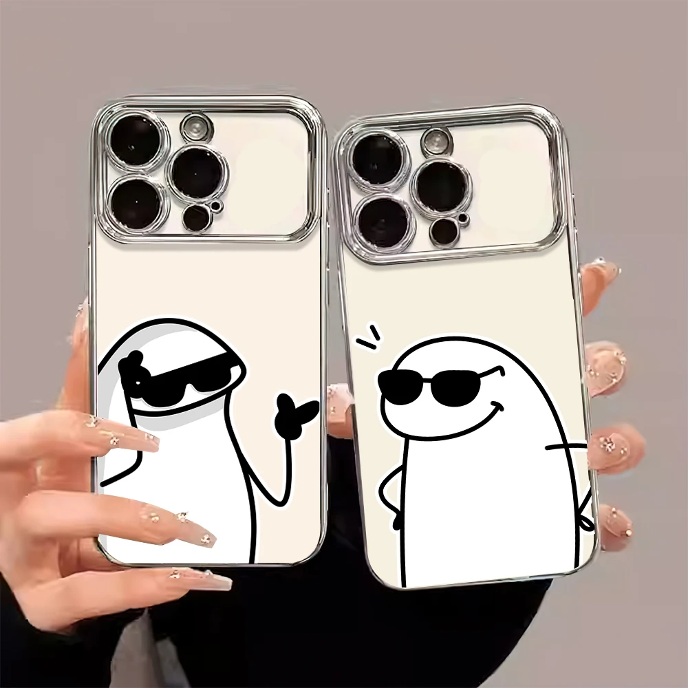 Cool Stickman Funny Electric Ferry Large Window Phone Case For iPhone 12 11 13 14 15 16 Max Pro Plus Shell