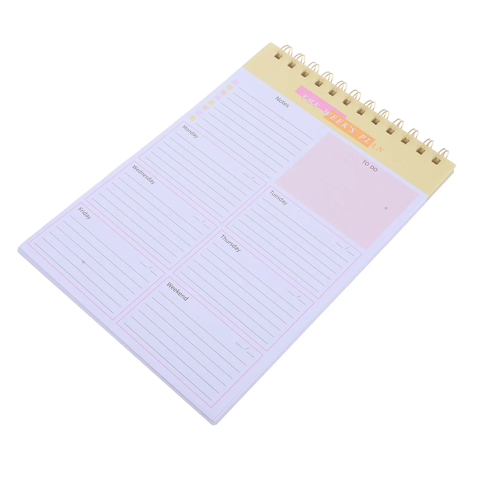 Undated Weekly Planner Notepad Compact Desktop Planning Pad Daily Task Tracker Elegant Minimalist Design Tear Off Sheets Spiral