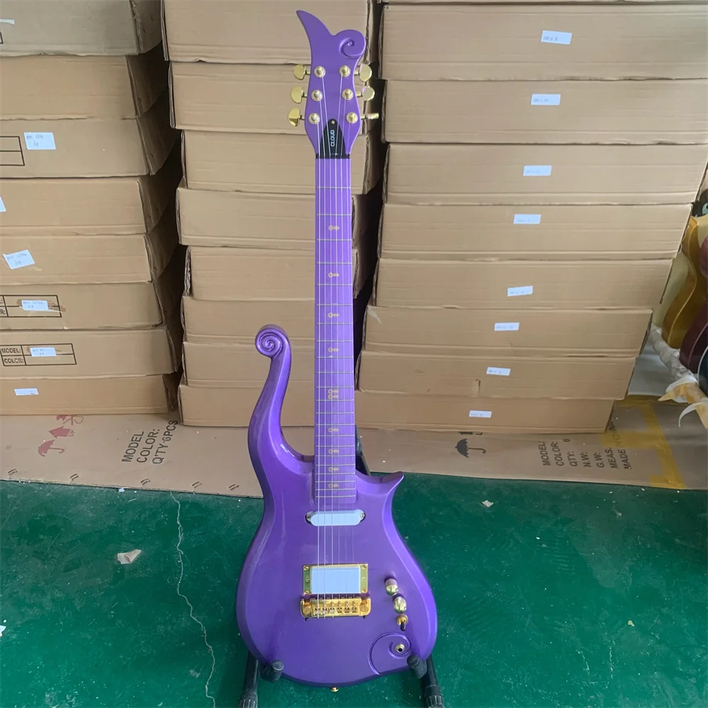 Purple Prince Cloud electric guitar, gold hardware, mahogany xylophone body, available from stock, free shipping now guitars