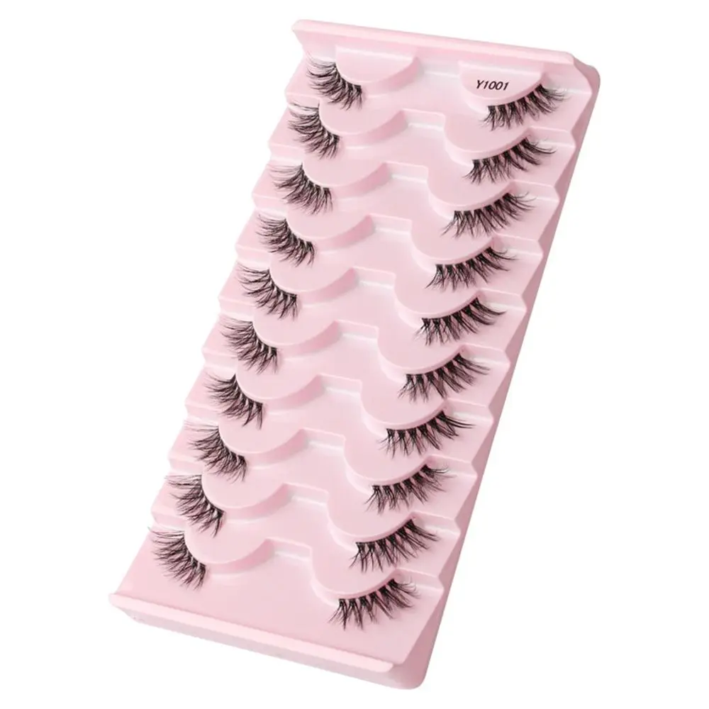 3D Accent Corner Lashes Natural Look Half Eyelashes with Clear Band Cat Eye False Eyelashes Half Lashes