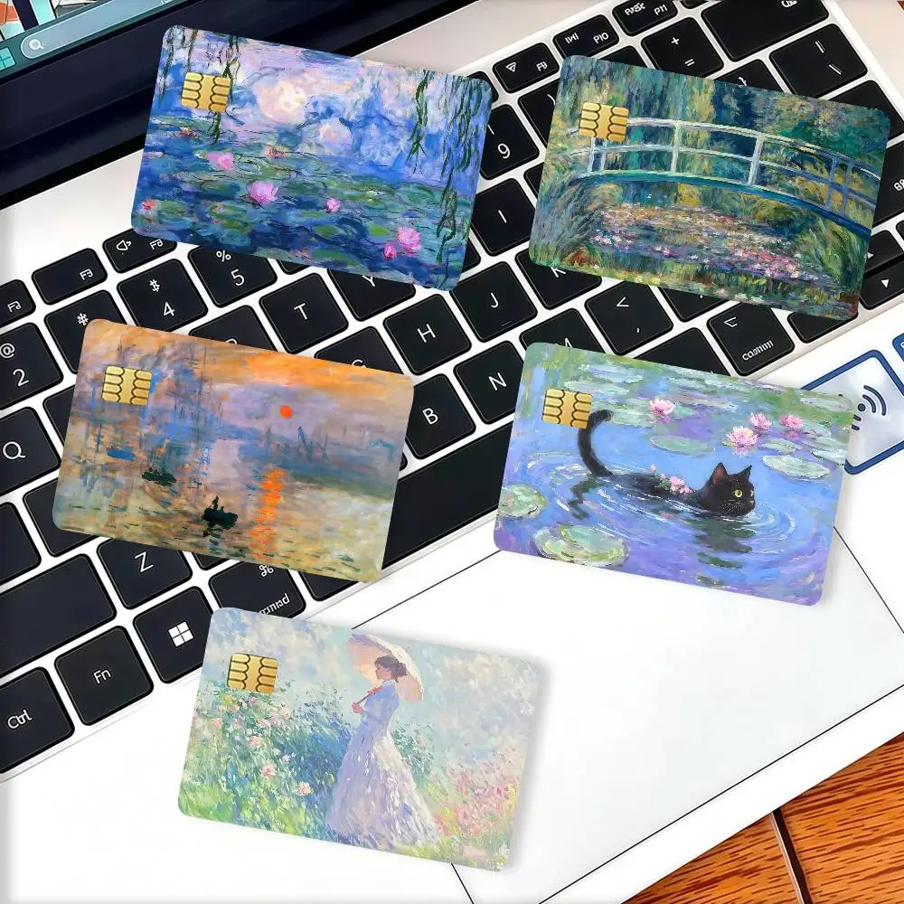 French Painter M-Monet Credit Card Decorative Card Stickers Suitable For Bank Cards Metro Transit Anti-scratch Gift 4PCS