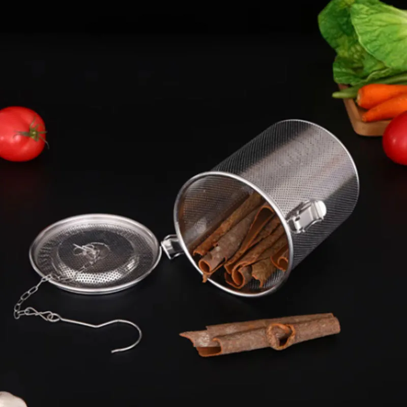 

1pc Marinade Cage Tea Strainer Professional Seasoning Infuser Filter Portable Stainless Steel Steeper Home Kicthen Accessory