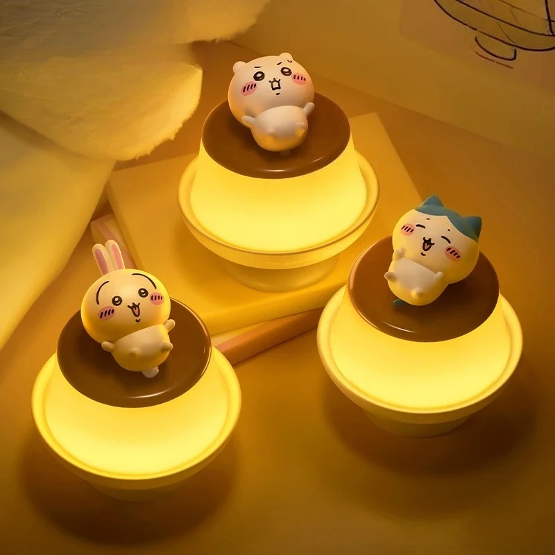 

Cartoon Chiikawa Pudding Light Desktop Model Ornaments Toys Hachiware Usagi Anime Figure Atmosphere Lamp Birthday Gifts