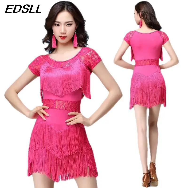 נשים בתחרה ריקוד בתחרה תחבושת שמלת תסל מבוגרים סלסה רומבה גוף ריקוד תלבושות נשים אלגנטיות במה שמלה חדשה