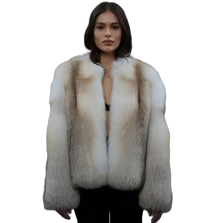 여성용 천연 여우털 코트, 진짜 여우털 재킷 신상품, 고품질 골드 아일랜드 퍼 재킷