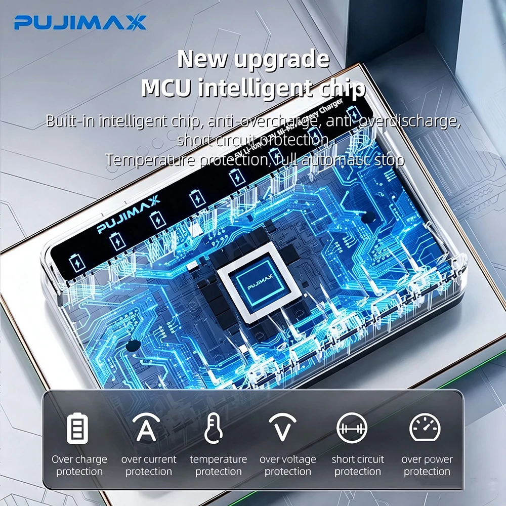 PUJIMAX Original Rechargeable Battery 1.5V AA 4255mWh+AAA 1100mWh Li-ion Batteries for Clocks Mice Computers Toys Remote Control