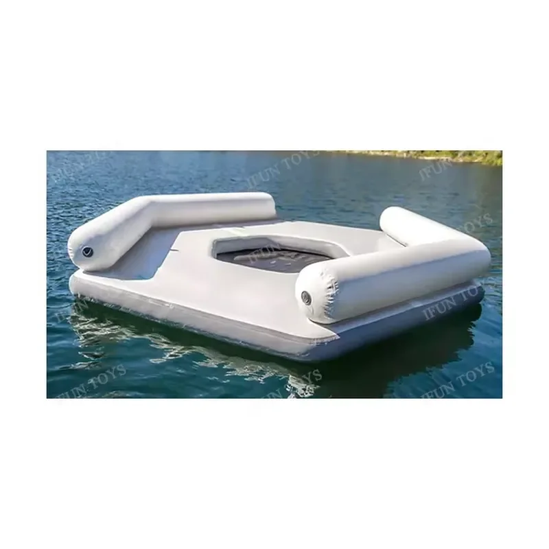 Giant Inflatable Floating Island Pool Lounge Water Amusement Equipment Air Cushion Bar For Lazy River Summer Party Fun Decor