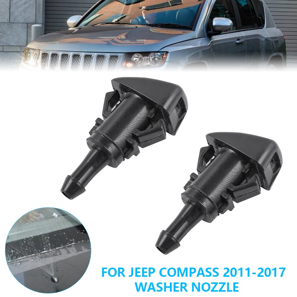 Pair Front Windshield Wiper Washer Nozzles For Jeep Compass 2011-2017 5165712AA