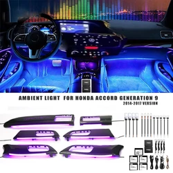 LED Ambient Light Car Interior Light For Honda Accord 9th 2014-2017 RGB Dynamic illusion Symphony Ambient Lamp APP Dual Control