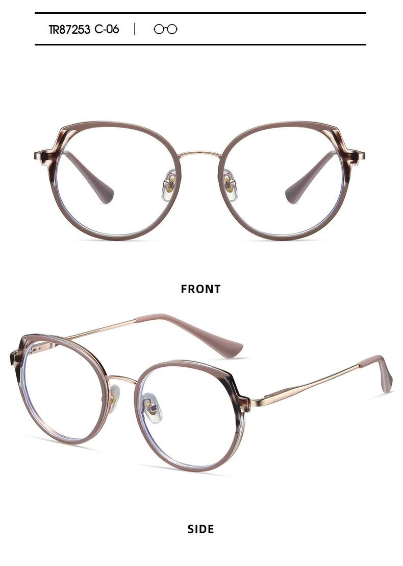 Runder Retro-Brillenrahmen für Damen, ultraleicht und bequem, Dänemark, koreanisches Design, Glasse, 2023, neu – Detail 14