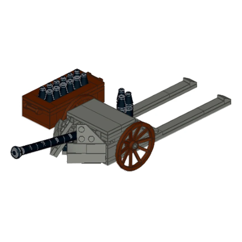 Military German Howitzer Model MOC Building Bricks War Equipment Modular Technology Gifts Holiday Assemble Children Toys Suit