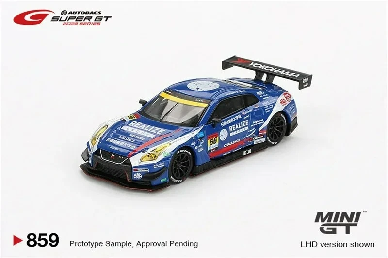 

Blister box - MINI GT 1:64 GTR GT3 #56 REALIZE CHALLENGE GT-R KONDO RACING Diecast Model Car