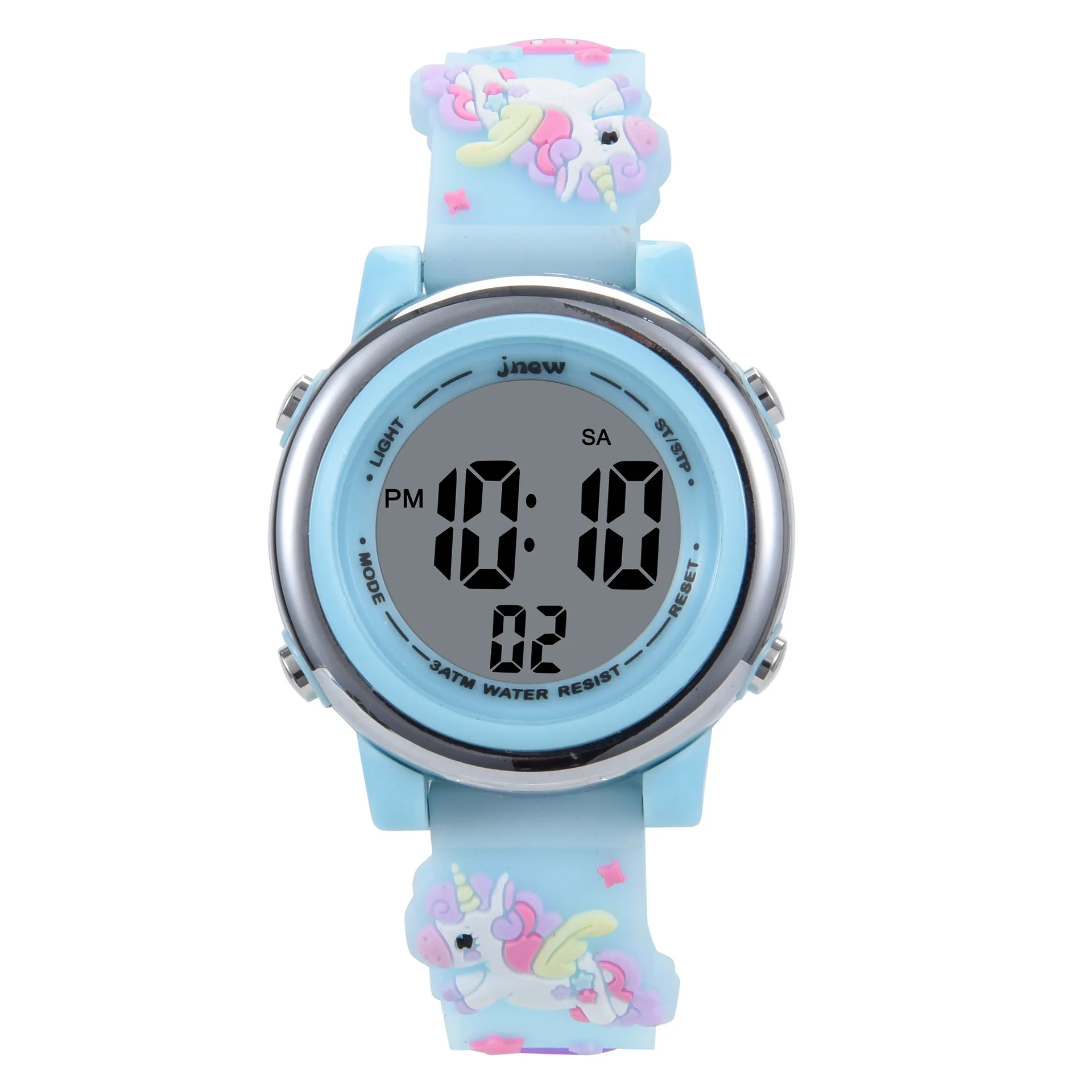 IP68 Waterproof Children's Electronic Watch 3D Cartoon Colorful Luminous Unicorn Pony Led Sports Children's Kids Watches Gift