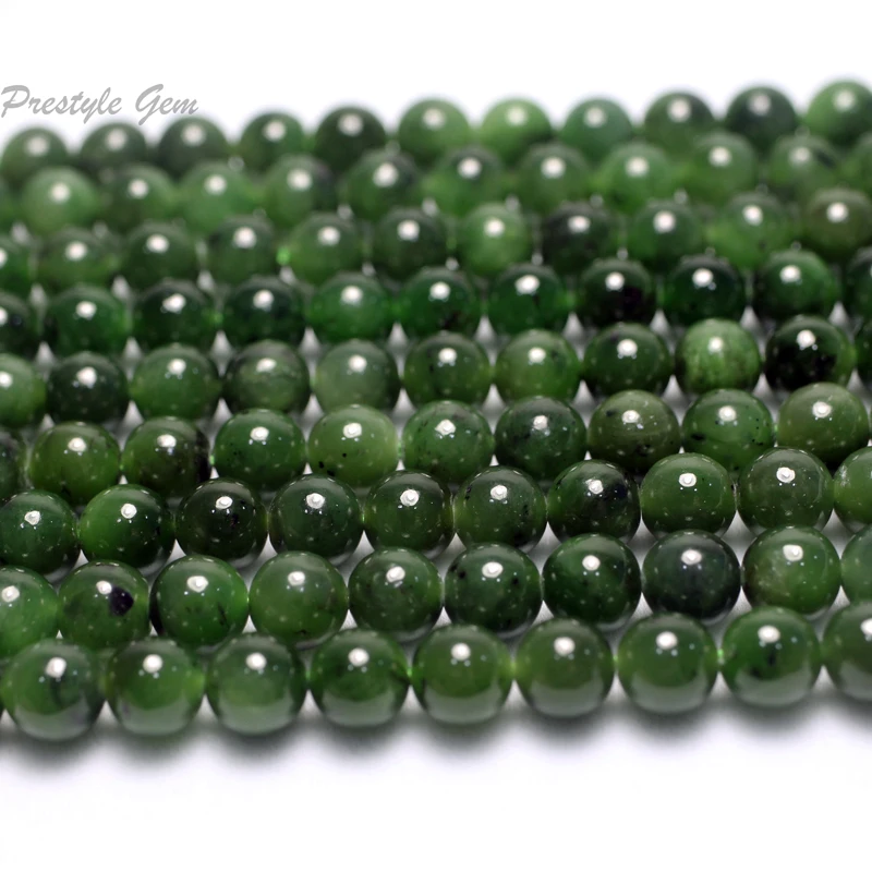 Meihan-Natural A Russian Jade Beads, Smooth Round Beads, Fashion Jewelry Making, DIY, Wholesale