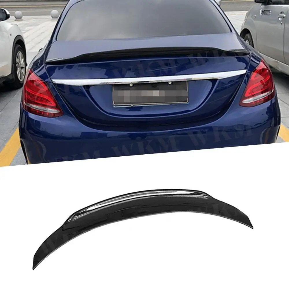 

ABS Carbon Look Car Rear Spoiler Styling for Benz C Class W205 C63 AMG Sedan 2015-2021 Rear Trunk Boot Wing Spoiler Gloss Black