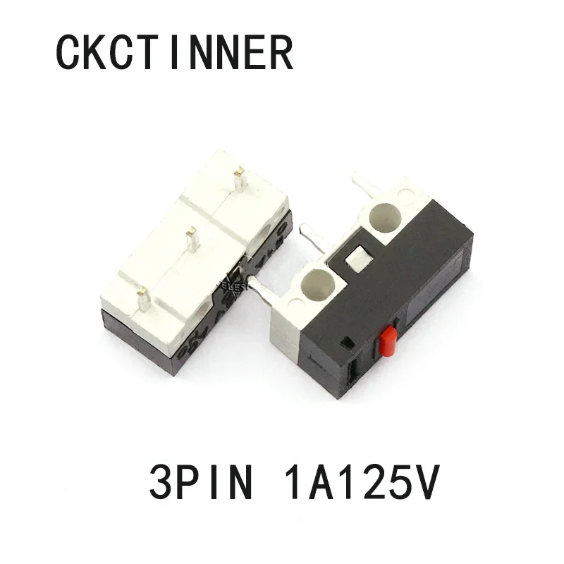 Microinterruptor de 3 pines, 10 piezas, botón de ratón, Interruptor táctil, mango de rueda de trípode, 1A, 125VAC