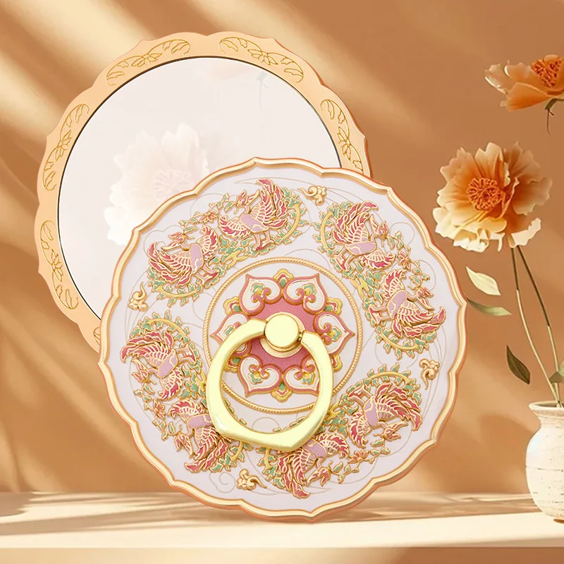 Espejo de cuerpo de metal en relieve, espejo de maquillaje de estilo chino antiguo, espejo corporal, regalo de recuerdo