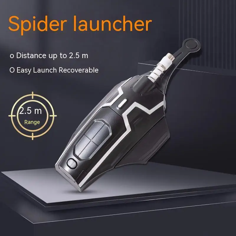 Super Hero Spiderman: Far From Home Fully Automatic Spider Silk Rope Launcher Role-play Props For Children's Toys Christmas Gift