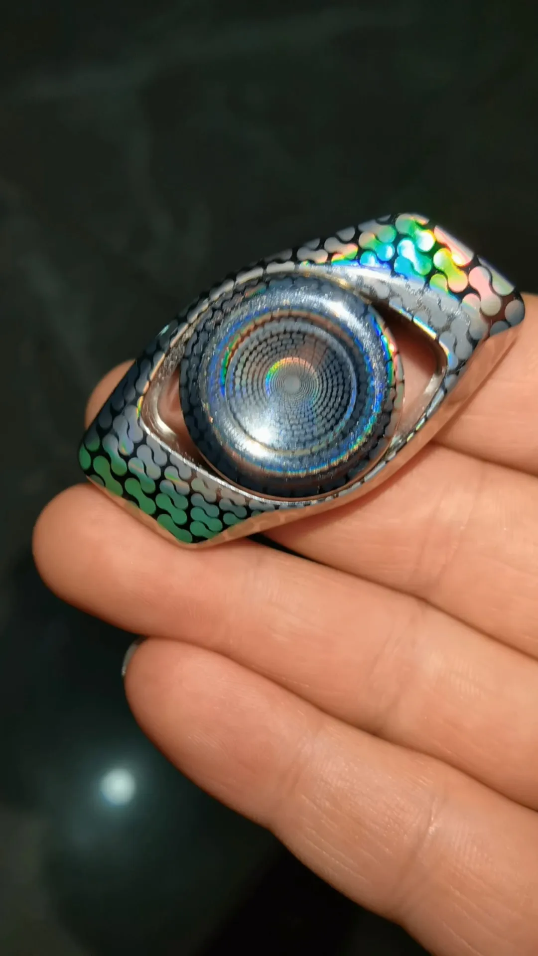 Used two-page mirror EDC gyro, stainless steel material, laser colorful process