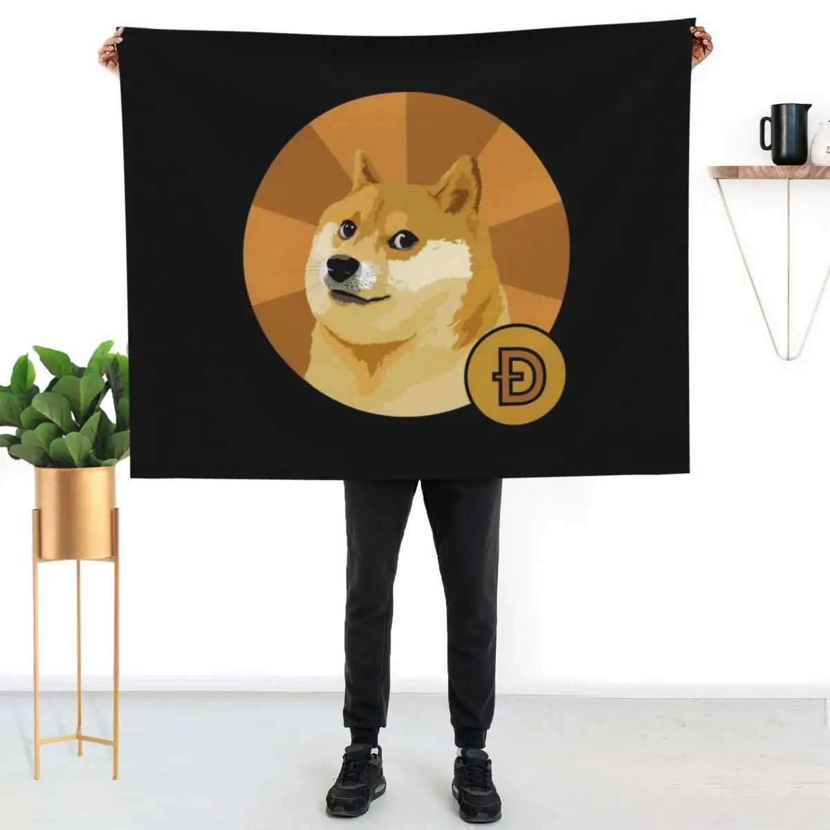 

The Official Dogecoin Cryptocurrency Throw Blanket Breathable Lightweight Blanket for Adults Kids