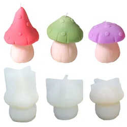 3D Mushroom Candle Silicone Molds DIY Handmade Aromatherapy Fungi Gypsum Plaster Mould Craft Art Ornament Furniture Making Mold
