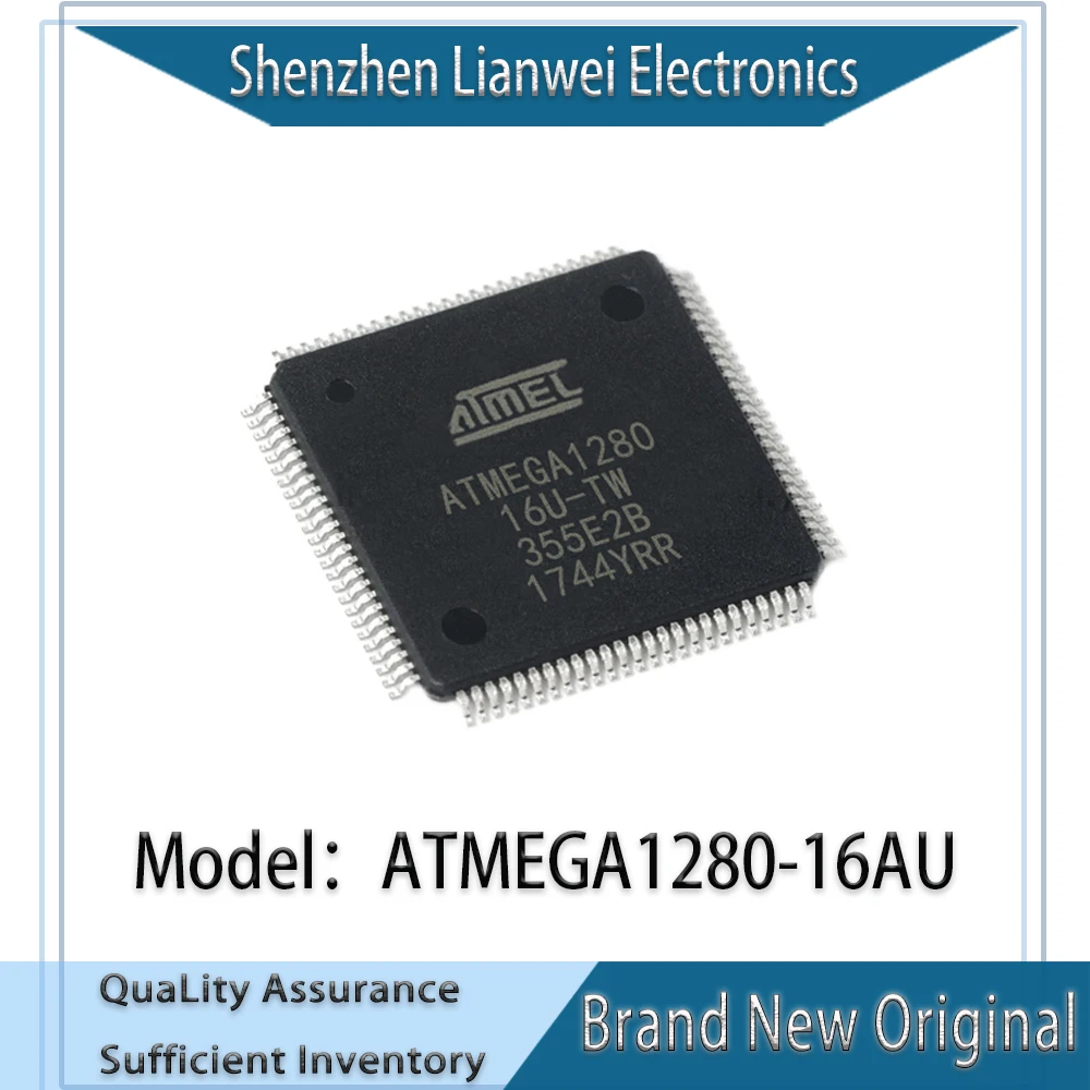 

100% New Original ATMEGA1280-16AU ATMEGA1280 IC MCU Chipset TQFP-100