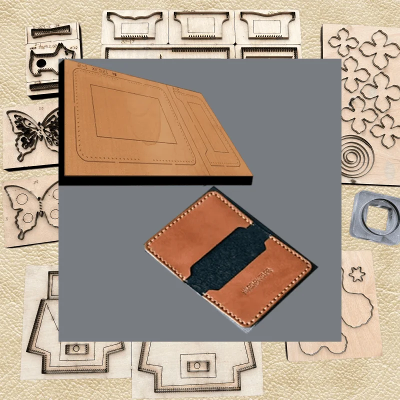 Leather Craft Hand Tools XF521, Wooden Die with New Japan Steel Blade for Card Holder Custom-cutting mold