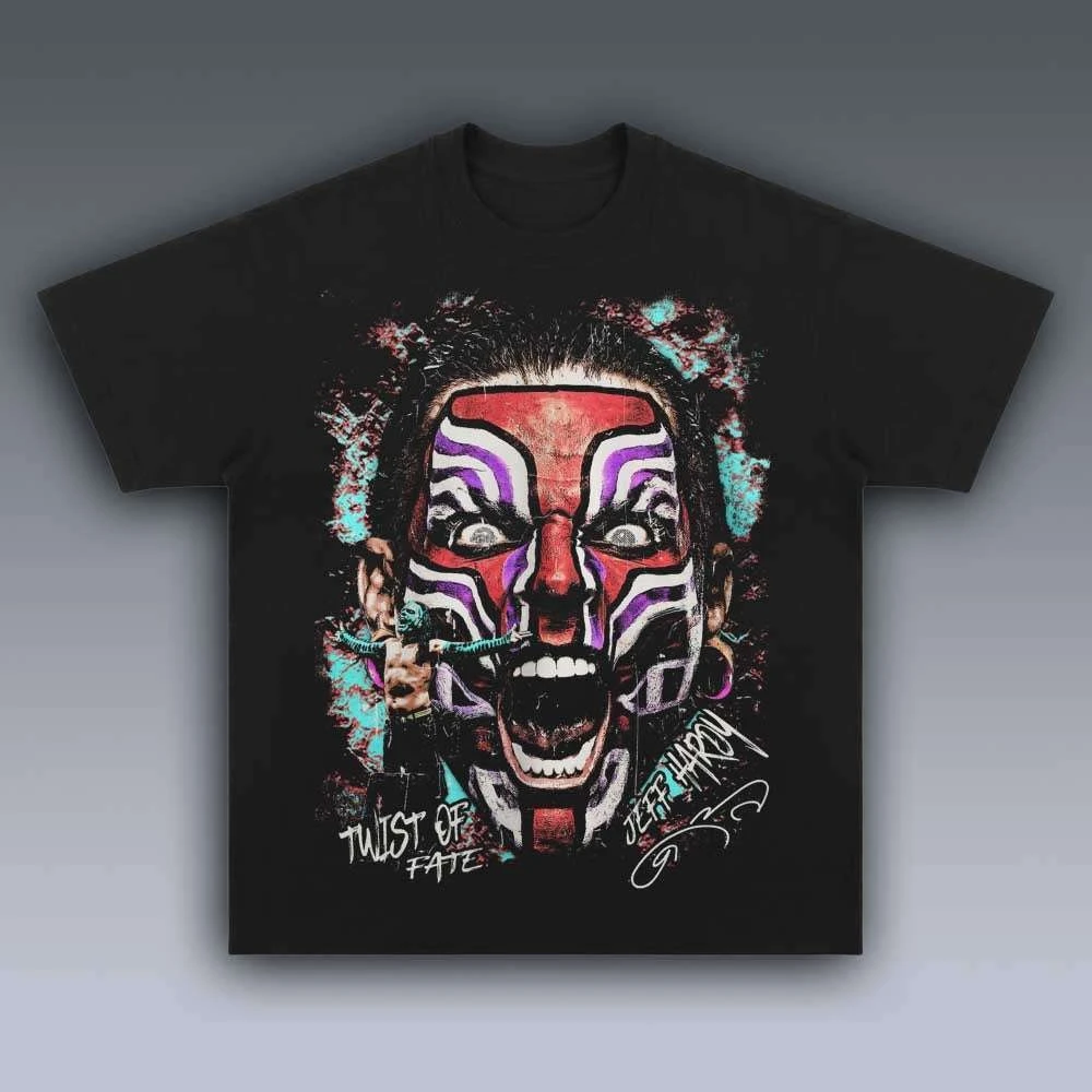 Camiseta gráfica de lucha libre de Jeff Hardy "Twist of Fate" para hombres y mujeres, camiseta informal de manga corta para fanáticos de The Enigma Hardy Boyz