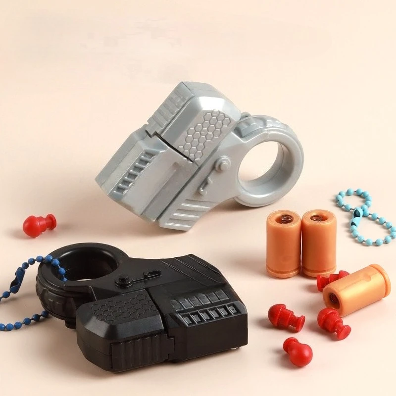 Neue Mini-Pistole mit Hülsenauswurf, kann Dekompressions-EDC-Fingerring-Pistole, Fidget Spinner, Ratschen-Angstlinderungs-Stressabbau-Spielzeugpistolen abfeuern – Detail 2