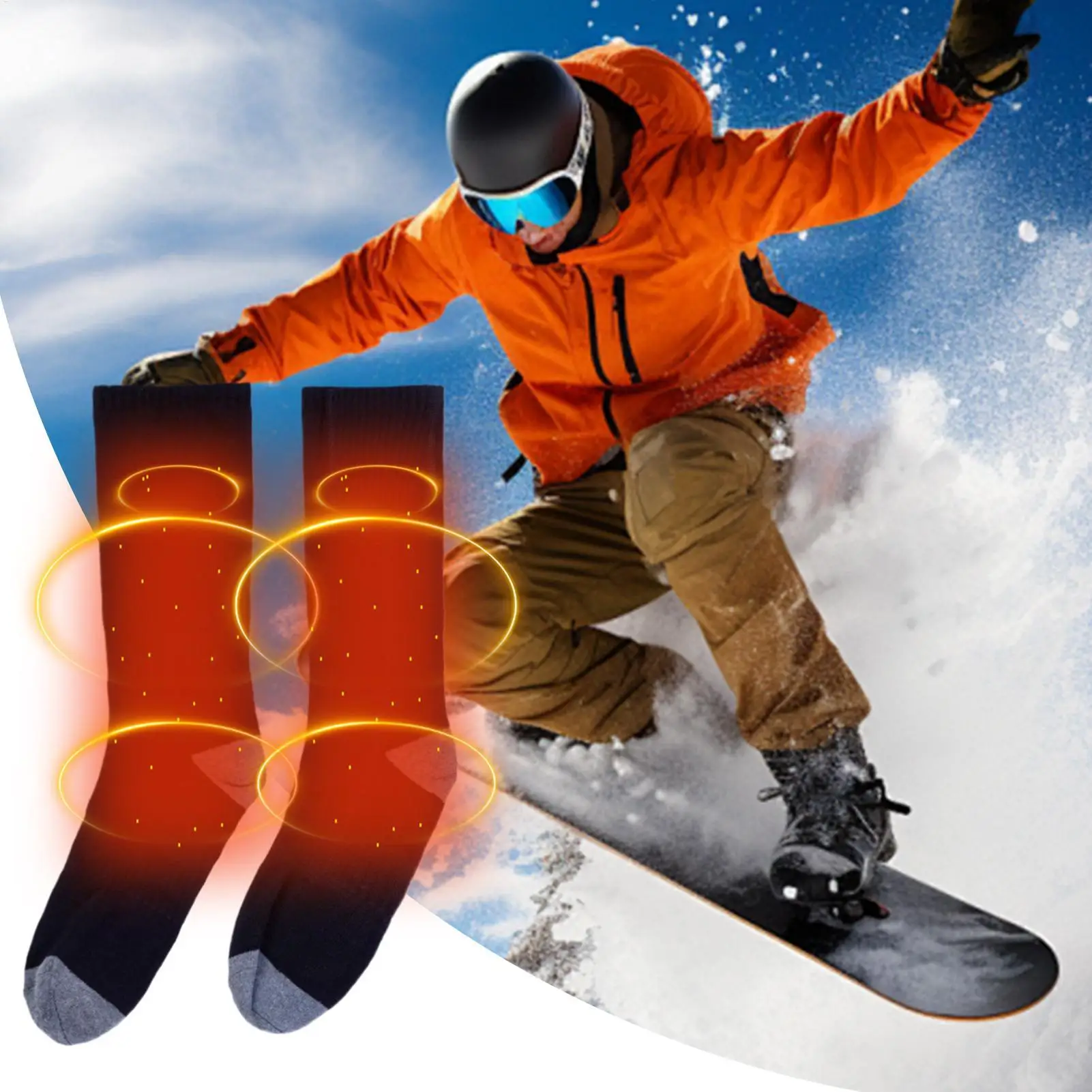 

Heated Socks 2200mAh USB Heated Socks Women With 3 Heat Levels Anti-Slip Gear Foot Warmer Thermal Protection For Cold Weather