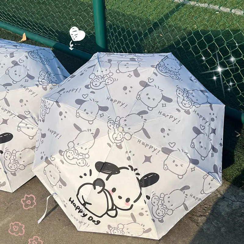 

Sanrio Pochacco Umbrella Rain or Shine Dual Purpose Cute Cartoon Parasol Sunscreen Ultraviolet-Proof Vinyl Parasol New Style