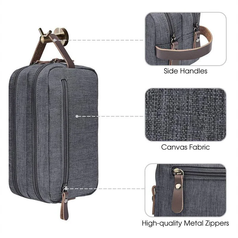 Foldable Hanging Men's Travel Large Capacity Promotional Toiletries Storage Bag Oxford Cloth Waterproof Makeup Bag Double Layer