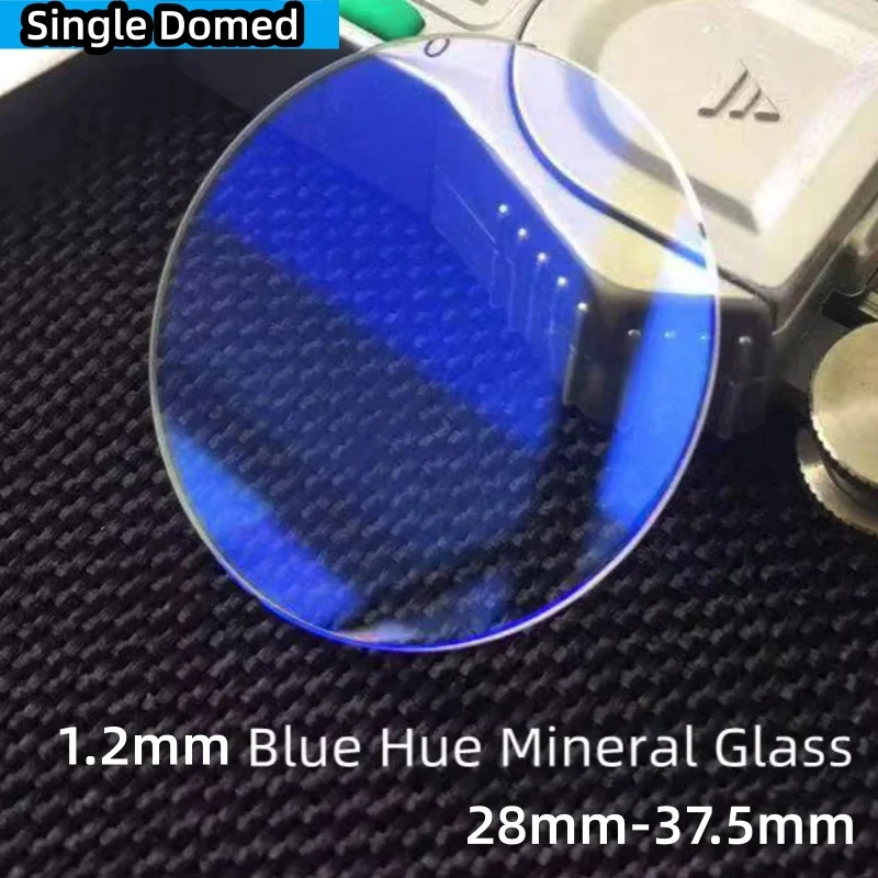28-37.5mm Blue Hue Single Domed 1.2mm Thick Mineral Watch Glass Round Crystal Magnifying Len for Watch Repair YZC212