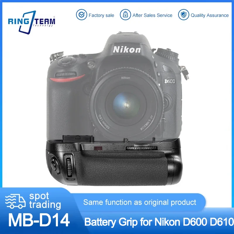 MB-D14 Battery Grip for Nikon D600 D610 - Magnesium Alloy EN-EL15/6AA Dual Power Vertical Shutter