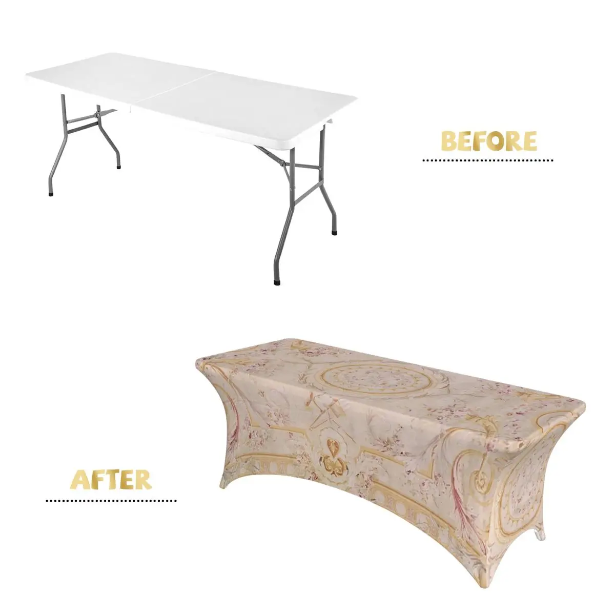 Imagen 5: Mantel Rectangular Personalizado con Estampado de Alfombra Aubusson Francesa Antigua, Cubierta de Mesa Impermeable para Decoración de Fiestas y Festivales