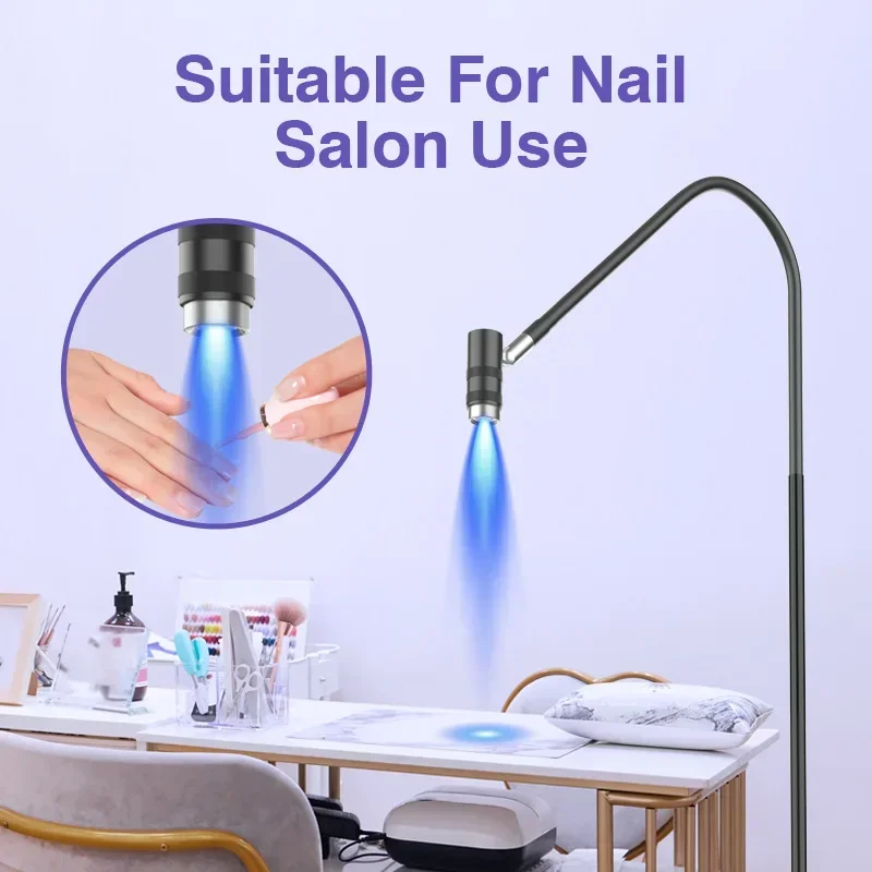 New UV Floor Light Angle Adjustable Beauty Salon Foot Switch Eyelash Grafting Extension Eyebrow Floor Lamp Glue Drying UV Lamp