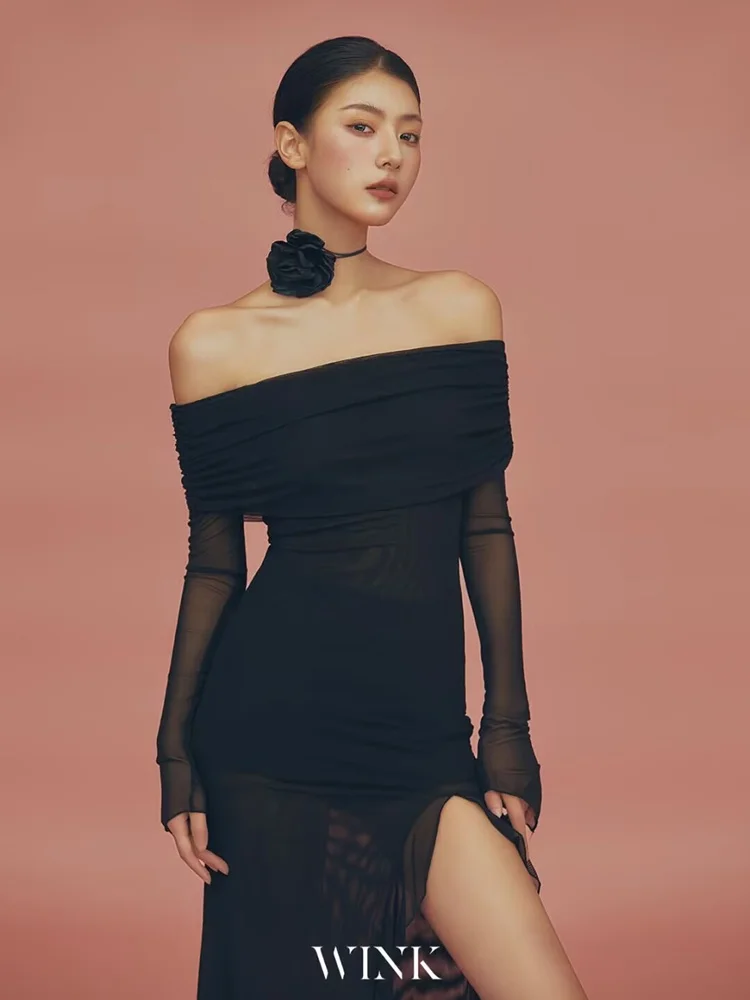 

Новая модная коллекция 2026: Женская одежда в стиле арт-журнала, черная, для портретной фотографии, класса люкс, с эффектом «чистого желания»