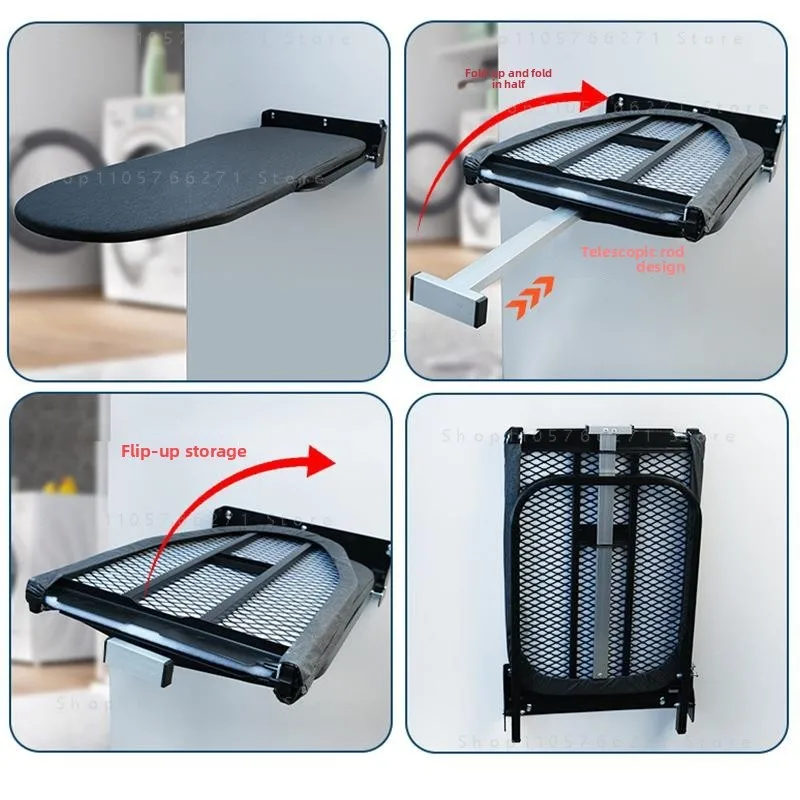 Wall Mounted Folding Ironing Board, Household Portable Stable Ironing Mat for Clothes Bed Hat - Space-Saving Storage Design